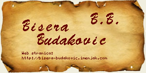 Bisera Budaković vizit kartica